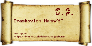 Draskovich Hannó névjegykártya